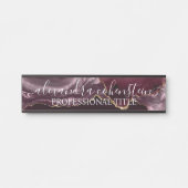 Modern Marble Agate Burgundy Office Door Sign サインプレート (正面)