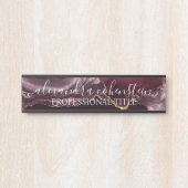Modern Marble Agate Burgundy Office Door Sign サインプレート (正面)