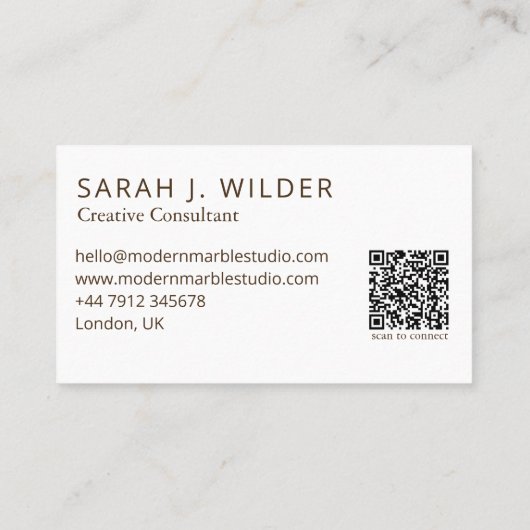 Modern Marble Creative Consultant Business Card 名刺 (裏面)