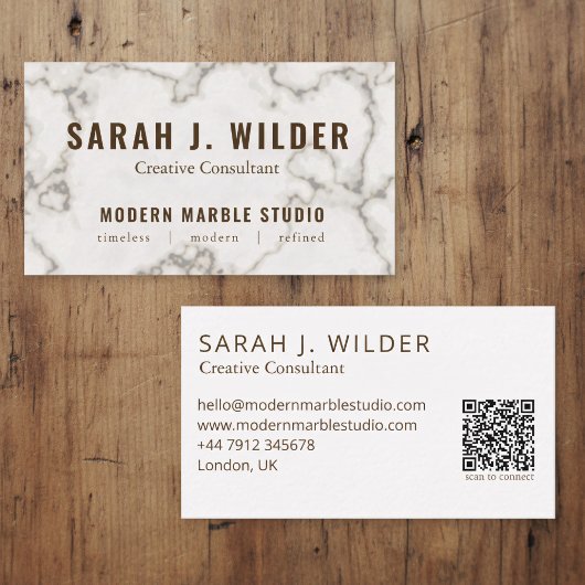 Modern Marble Creative Consultant Business Card 名刺