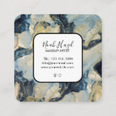 Modern marble elegant makeup artist スクエア名刺 (裏面)