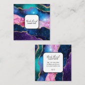 Modern marble elegant makeup artist スクエア名刺 (正面/裏面)