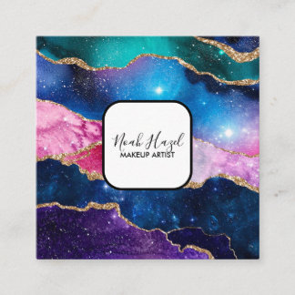 Modern marble elegant makeup artist スクエア名刺