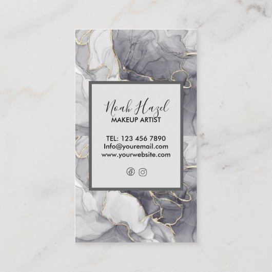 Modern marble elegant makeup artist 名刺 (裏面)