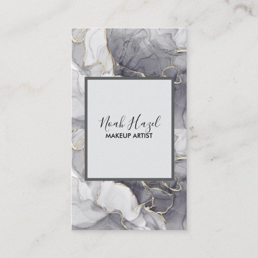 Modern marble elegant makeup artist 名刺 (正面)