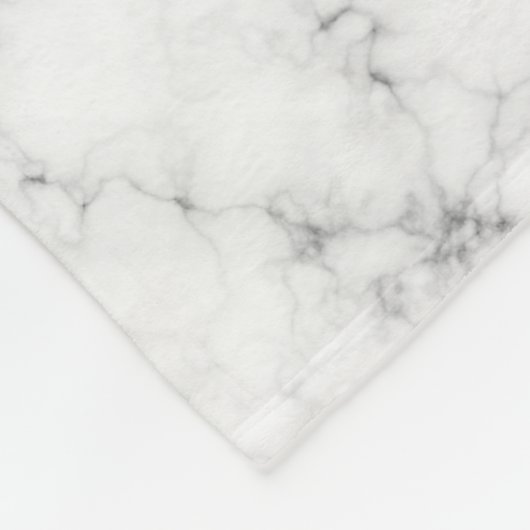 Modern Marble Gold Girly Script Monogram フリースブランケット (角)