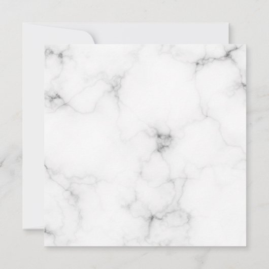 Modern Marble Gold Girly Script Monogram Square ノートカード (裏面)
