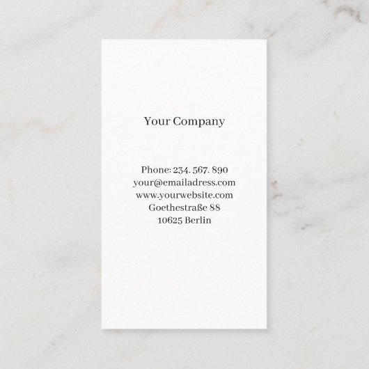 Modern Marble Monogram Business Card 名刺 (裏面)