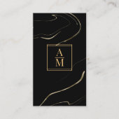 Modern Marble Monogram Business Card 名刺 (正面)