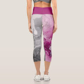 Modern Marble Pink and Grey Abstract  カプリレギンス (裏面)