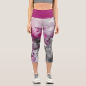 Modern Marble Pink and Grey Abstract  カプリレギンス (正面)