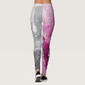 Modern Marble Pink and Grey Abstract Leggings レギンス (裏面)