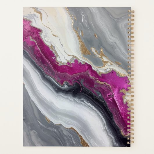 Modern Marble Pink Gold Grey design プランナー手帳 (裏面)