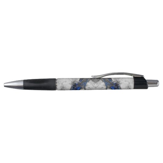 Modern Marble Stone Blue Black Grey Pen ボールペン (トップ)