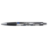 Modern Marble Stone Blue Black Grey Pen ボールペン (裏面)