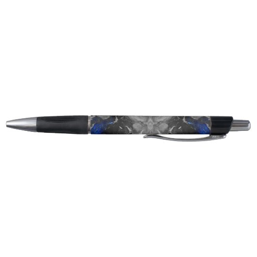 Modern Marble Stone Blue Black Grey Pen ボールペン (底)