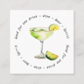 Modern Margarita Business Event Drink Voucher スクエア名刺 (正面)