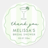 Modern Margaritas Matrimony Bridal Shower Favor ラウンドシール (正面)