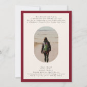 Modern Maroon Oval High School Photo Graduate 案内状 (裏面)