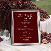 Modern Maroon Wedding Bar  ポスター