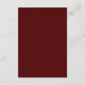 Modern Maroon Wedding Details Qr Code エンクロージャーカード (裏面)