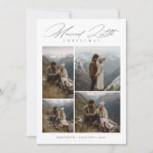 Modern Married Little Christmas Newlywed Photo シーズンカード (正面)