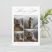 Modern Married Little Christmas Newlywed Photo シーズンカード (スタンド正面)