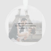 Modern Married & Merry Photo Names Christmas オーナメント (裏面)