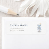 Modern Martini Boy Baby Shower Return Address ラベル (インサイチュ)