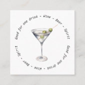 Modern Martini Business Event Drink Voucher スクエア名刺 (正面)