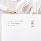 Modern Martini Girl Baby Shower Return Address ラベル (インサイチュ)