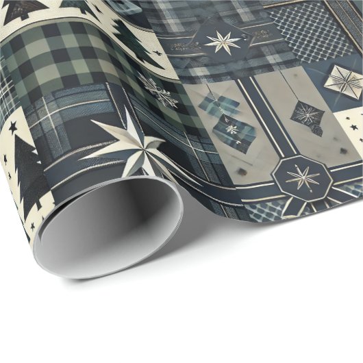 Modern Masculine Christmas Wrapping Paper ラッピングペーパー (ロールコーナー)