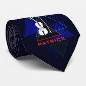 Modern & Masculine Navy Blue Music Violin Designer ネクタイ (ロール)