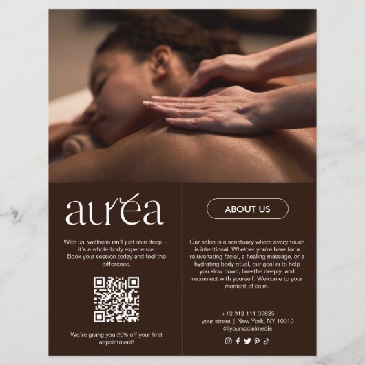 Modern Massage Spa Promotion Flyer チラシ (裏面)