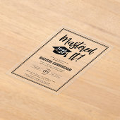 Modern Mastered It Master's Degree Graduation  アクリル招待状 (レイダウン)