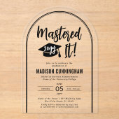 Modern Mastered It Master's Degree Graduation  アクリル招待状 (正面)