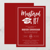 Modern Mastered It Master's Degree Graduation 招待状 (正面/裏面)