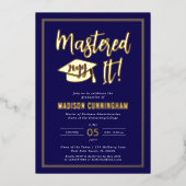 Modern Mastered It Master's Degree Graduation  箔招待状 (正面)