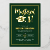 Modern Mastered It Master's Degree Graduation 箔招待状 (正面)