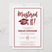 Modern Mastered It Master's Degree Graduation  Inv 招待状 (正面)