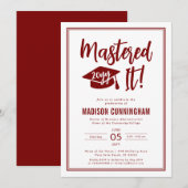 Modern Mastered It Master's Degree Graduation  Inv 招待状 (正面/裏面)