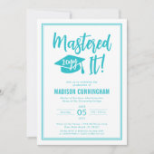 Modern Mastered It Master's Degree Graduation  Inv 招待状 (正面)