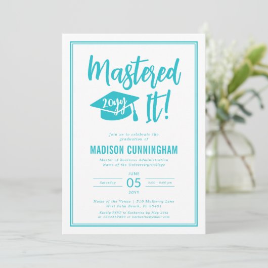 Modern Mastered It Master's Degree Graduation  Inv 招待状 (スタンド正面)