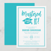 Modern Mastered It Master's Degree Graduation  Inv 招待状 (正面/裏面)