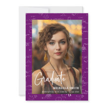 Modern Math Script Photo Purple Graduation 