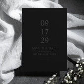 Modern Matte Black Minimalist Wedding セーブザデート