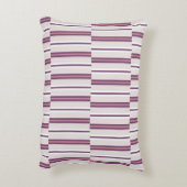 Modern Mauve and Plum Stripe アクセントクッション (裏面(縦))
