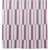 Modern Mauve and Plum Stripe シャワーカーテン (正面)