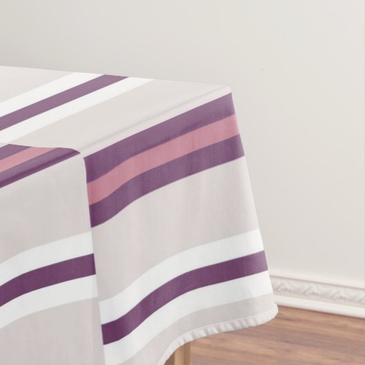 Modern Mauve and Plum Stripe テーブルクロス (インサイチュ)