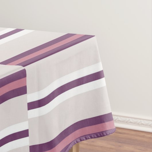 Modern Mauve and Plum Stripe テーブルクロス (インサイチュ)